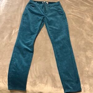 CAbi teal high skinny corduroy pant.